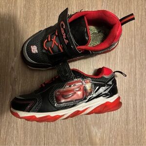Kids Cars Themed Black and Red Sneakers
